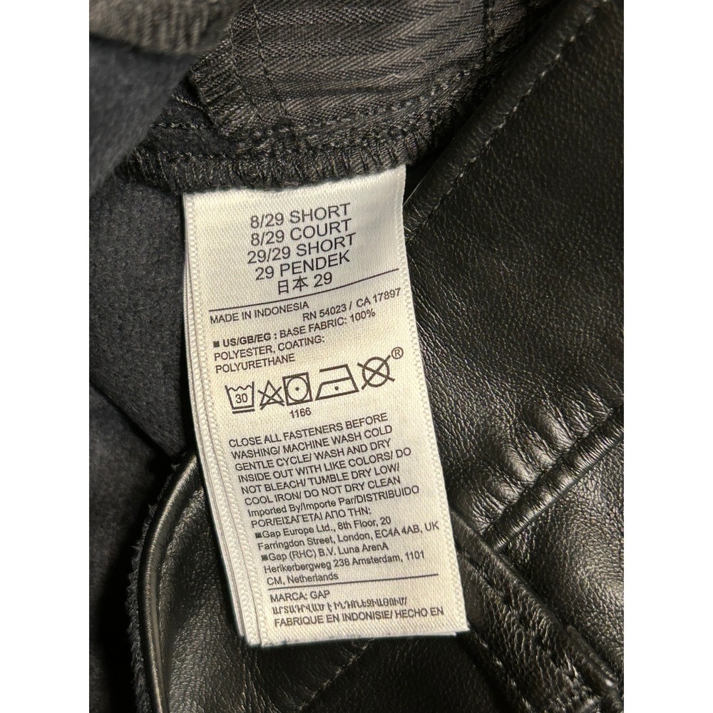 Gap High Rise Vintage Slim Faux Leather Pants Black Womens Edgy Quiet Luxury - Picture 10 of 11